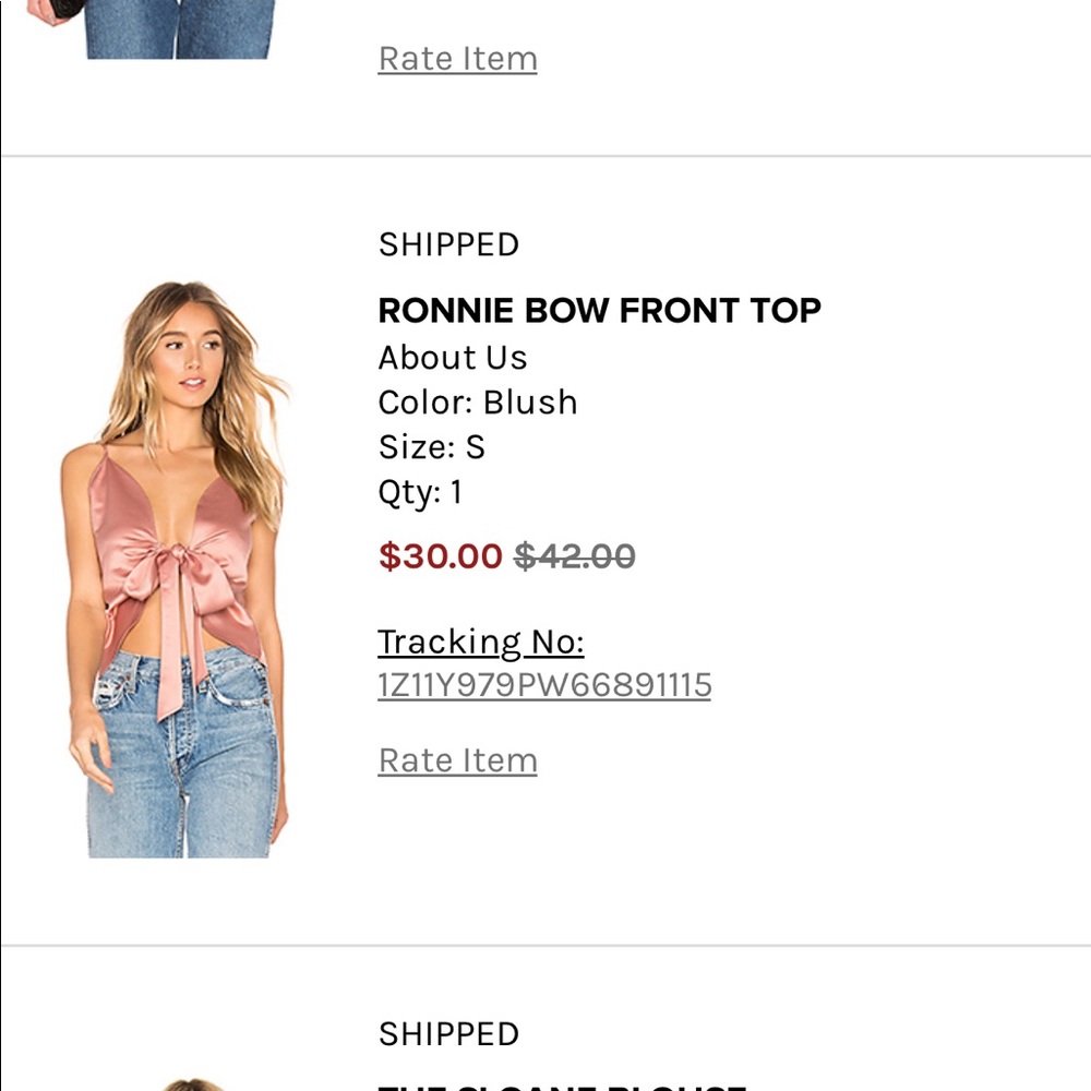 Ronnie bow front top